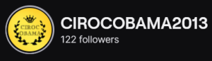 CirocObama2013's Twitch logo and follower count (122). Logo is a gold circle with a black half wreath, Ciroc Obama lettering in the middle with a crown on top. Image links to CirocObama2013's Twitch page.